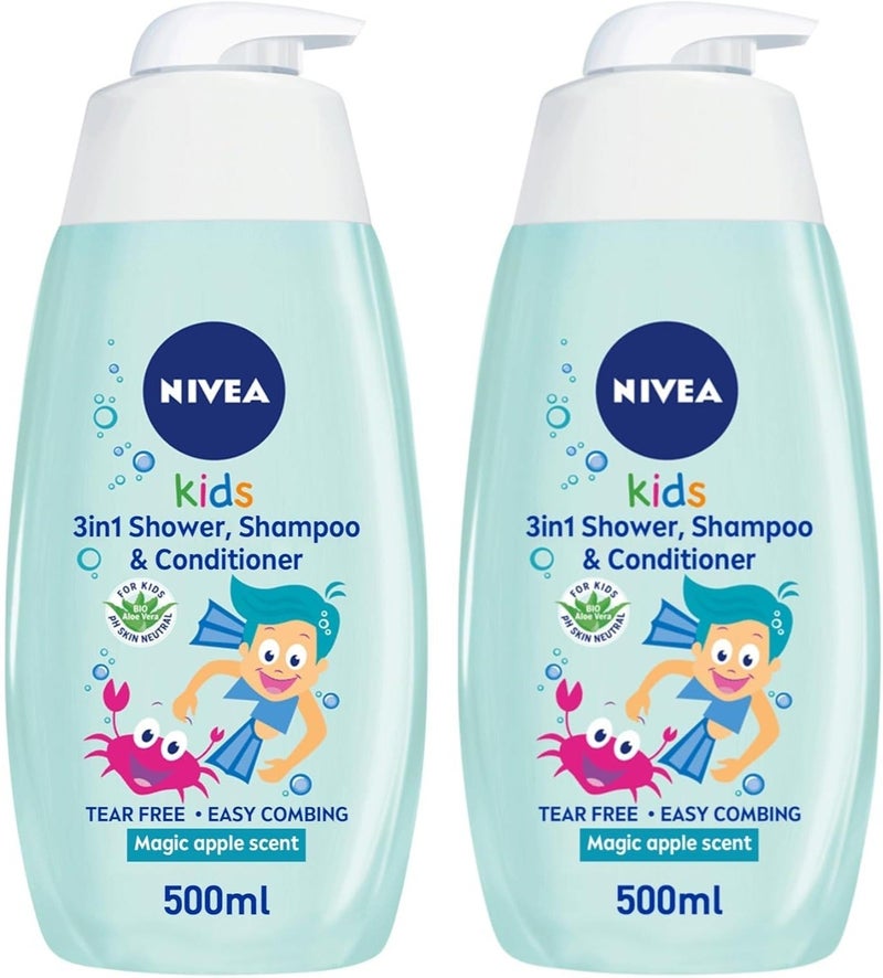 Nivea شامبو واستحمام للأطفال 3 في 1 برائحة التفاح من الألوة فيرا الحيوية - Image 1